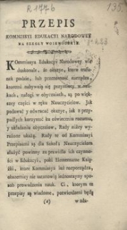 Przepis Kommissyi Edukacyi Narodowey na Szkoły Wojewódzkie