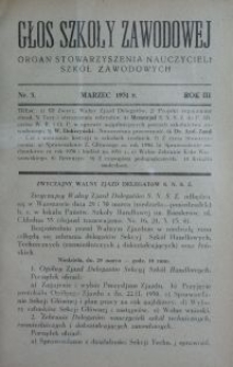 Głos Szkoły Zawodowej : organ Stowarzyszenia Nauczycieli Szkół Zawodowych. R. 3, Nr 3