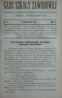 Głos Szkoły Zawodowej : organ Stowarzyszenia Nauczycieli Szkół Zawodowych. R. 3, Nr 8