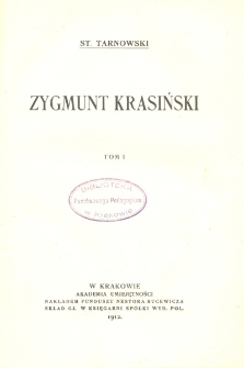 Zygmunt Krasiński. T. 1