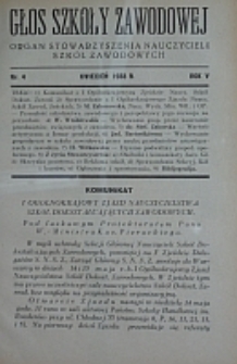 Głos Szkoły Zawodowej : organ Stowarzyszenia Nauczycieli Szkół Zawodowych. R. 5, Nr 4