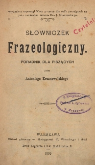 Słowniczek frazeologiczny: poradnik dla piszących