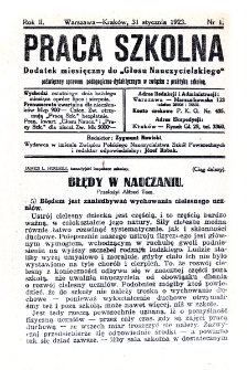 Praca Szkolna. Rok II. Nr 1 (1923)