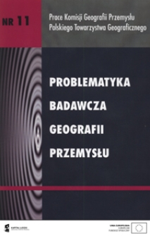 Problematyka badawcza geografii przemysłu