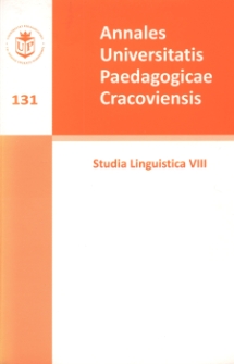 Annales Universitatis Paedagogicae Cracoviensis 131. Studia Linguistica 8