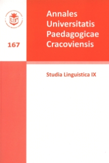 Annales Universitatis Paedagogicae Cracoviensis 167. Studia Linguistica 9