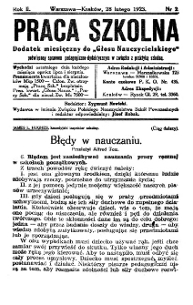 Praca Szkolna. Rok II. Nr 2 (1923)