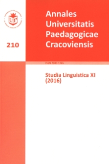 Annales Universitatis Paedagogicae Cracoviensis 210. Studia Linguistica 11