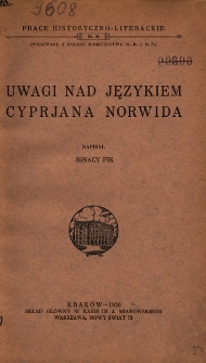 Uwagi nad językiem Cyprjana Norwida