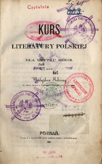 Kurs literatury polskiéj: dla użytku szkół