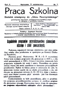 Praca Szkolna. Rok II. Nr 7 (1923)