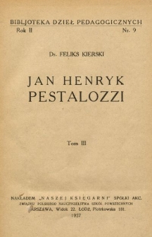 Jan Henryk Pestalozzi. T. 3
