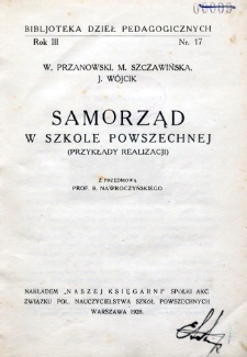 Samorząd w szkole powszechnej (przykłady realizacji)