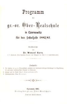 Programm der gr.-or. Ober-Realschule in Czernowitz für das Schuljahr 1882/83