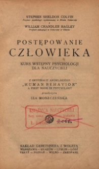 Postępowanie człowieka : kurs wstępny psychologji dla nauczycieli