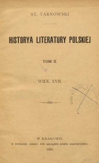 Historya literatury polskiej. T. 2, Wiek XVII