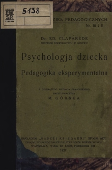 Psychologja dziecka i pedagogika eksperymentalna