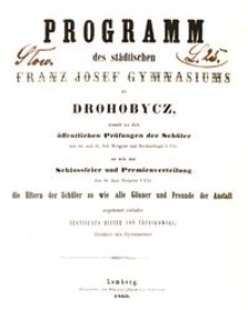 Programm des städtischen Franz Josef Gymnasiums zu Drohobycz