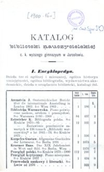 XVI. Sprawozdanie Dyrekcyi C. K. Gimnazyum w Jarosławiu za rok szkolny 1900