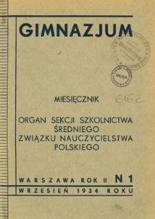 Gimnazjum. 1934, nr 1