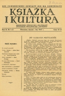 Książka i Kultura. 1947, nr 1-2