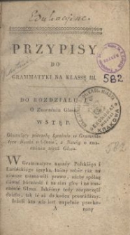 Przypisy do Grammatyki na klassę III.