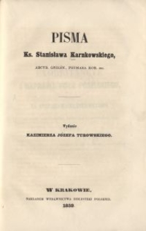 Pisma Ks. Stanisława Karnkowskiego