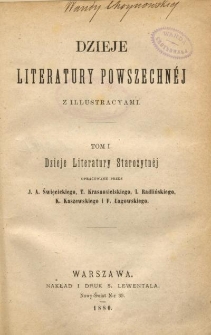 Dzieje literatury powszechnej z illustracyami. T. 1, Dzieje literatury strarożytnej