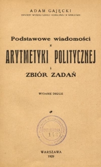 Podstawowe wiadomości z arytmetyki politycznej i zbiór zadań