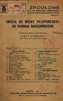 Grecja od wojny peloponeskiej do podboju macedońskiego