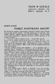 Teatr w Szkole : miesięcznik Związku Nauczycielstwa Polskiego, 1935, nr 4