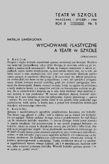 Teatr w Szkole : miesięcznik Związku Nauczycielstwa Polskiego, 1936, nr 5