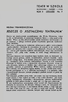 Teatr w Szkole : miesięcznik Związku Nauczycielstwa Polskiego, 1936, nr 7