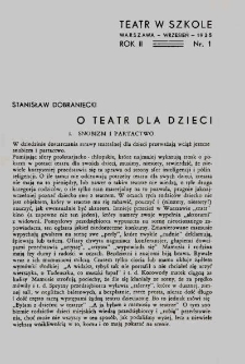 Teatr w Szkole : miesięcznik Związku Nauczycielstwa Polskiego, 1935, nr 1