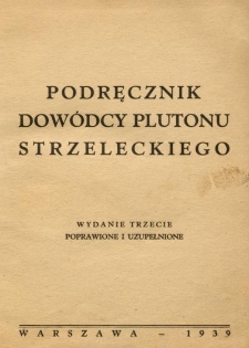 Podręcznik dowódcy plutonu strzeleckiego