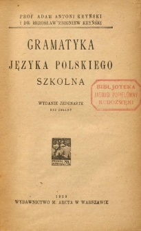 Gramatyka języka polskiego : szkolna