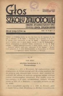 Głos Szkoły Zawodowej : organ Stowarzyszenia Nauczycieli Szkół Zawodowych. R. 9, Nr 1-2