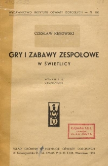 Gry i zabawy zespołowe w świetlicy