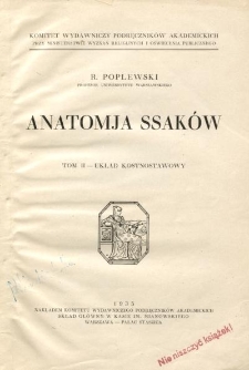 Anatomja ssaków. T. 2, Układ kostnostawowy