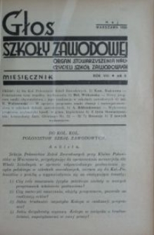 Głos Szkoły Zawodowej : organ Stowarzyszenia Nauczycieli Szkół Zawodowych. R. 8, Nr 5