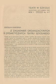Teatr w Szkole : miesięcznik Związku Nauczycielstwa Polskiego, 1935, nr 6-7