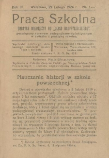 Praca Szkolna. Rok III. Nr 1-2 (1924)