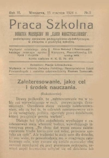 Praca Szkolna. Rok III. Nr 5 (1924)