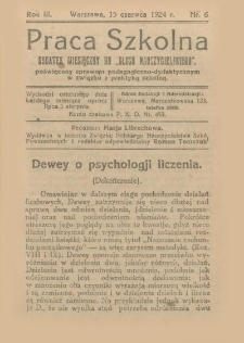 Praca Szkolna. Rok III. Nr 6 (1924)