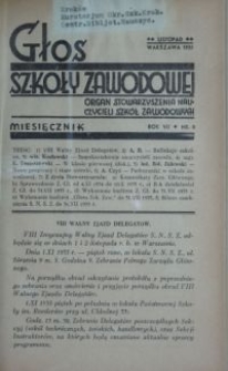 Głos Szkoły Zawodowej : organ Stowarzyszenia Nauczycieli Szkół Zawodowych. R. 7, Nr 8