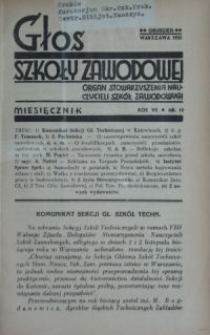 Głos Szkoły Zawodowej : organ Stowarzyszenia Nauczycieli Szkół Zawodowych. R. 7, Nr 10