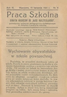 Praca Szkolna. Rok III. Nr 8 (1924)