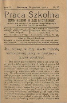 Praca Szkolna. Rok III. Nr 10 (1924)