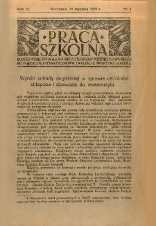 Praca Szkolna. Rok III. Nr 1 (1925)