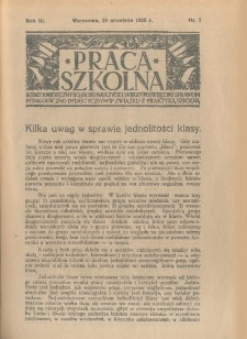 Praca Szkolna. Rok III. Nr 7 (1925)